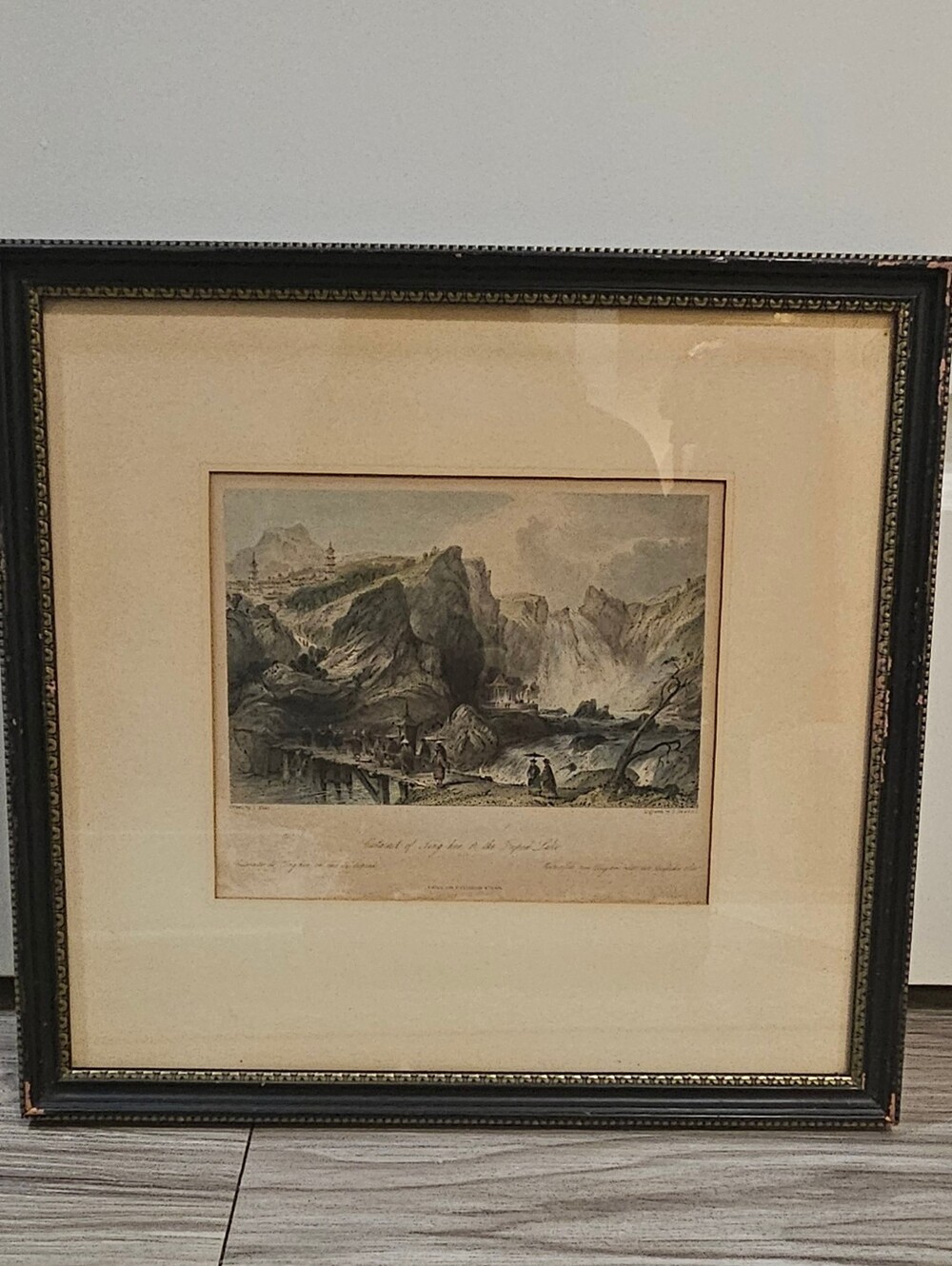 1843 Thomas Allom & E. Brandard Steel Engraved Cataract of Ting-hoo Tripod Lake
